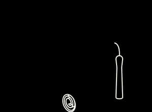 Minimalist Candleand Smoke Art PNG image with transparent background