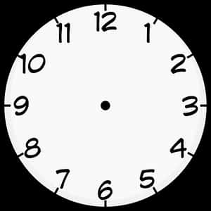 Minimalist Clock Face PNG image with transparent background