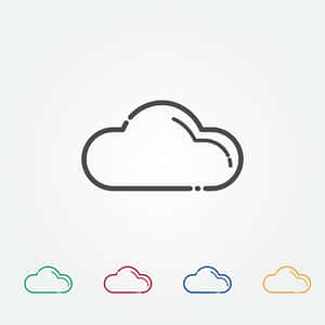 Minimalist Cloud Icon Design PNG image with transparent background