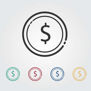 Minimalist Dollar Sign Icon PNG with transparent background