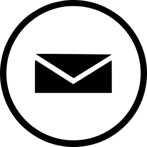 Minimalist Email Icon Blackand White PNG Image