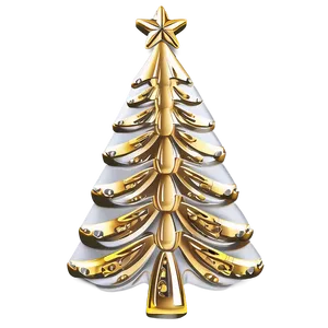 Minimalist Gold Christmas Tree Decor Png 06282024 PNG Image