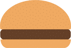 Minimalist Hamburger Graphic PNG image with transparent background
