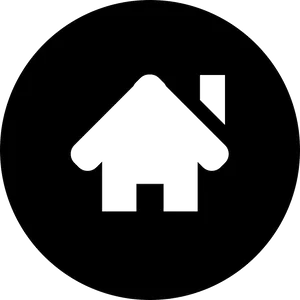 Minimalist Home Icon Black Background PNG Image