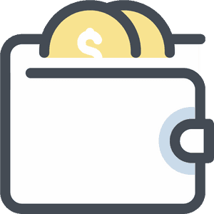 Minimalist Icon Wallet Design PNG image with transparent background