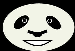 Minimalist Panda Face Graphic PNG image with transparent background