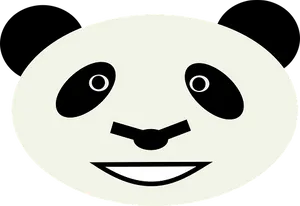 Minimalist Panda Face Graphic PNG Image