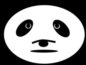 Minimalist Panda Face Graphic PNG image with transparent background