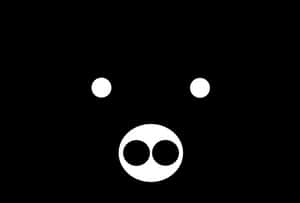 Minimalist Pig Designon Black Background PNG image with transparent background