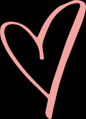 Minimalist Pink Heart Outline PNG image with transparent background
