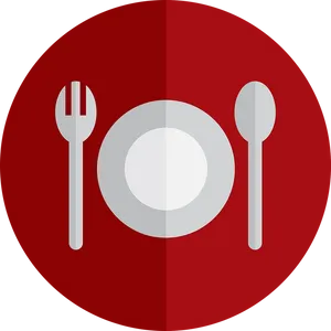 Minimalist Restaurant Plate Icon PNG Image