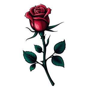 Minimalist Rose Tattoo Sketch PNG yvf34 PNG image with transparent background