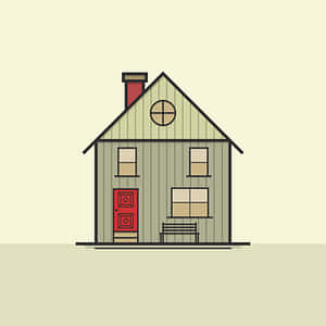Minimalist Style House Illustration PNG with transparent background