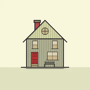 Minimalist Style House Illustration PNG Image
