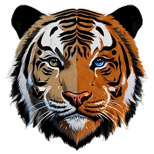 Minimalist Tiger Face Art Png 32 PNG Image