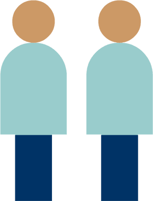 Minimalist Twin Figures Illustration PNG image with transparent background