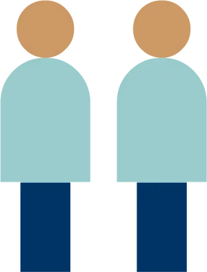 Minimalist Twin Figures Illustration PNG Image