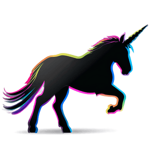 Minimalist Unicorn Silhouette PNG dkt PNG