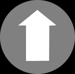 Minimalist White Arrow Icon Grey Background PNG image with transparent background