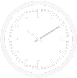 Minimalist White Clock Face PNG Image