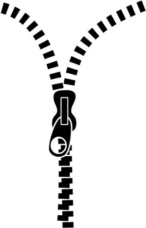 Minimalist Zipper Iconon Black Background PNG Image