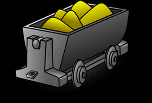 Mining Cart Fullof Gold Illustration PNG image with transparent background