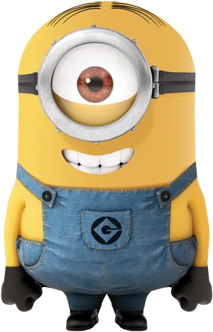 Minion Character Close Up PNG Image