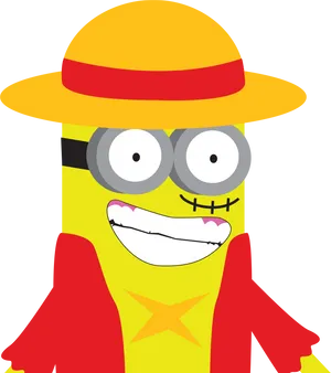 Minion Cosplayas Monkey D Luffy PNG Image