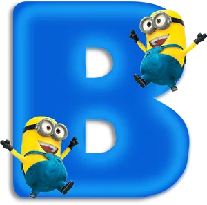 Minions_ Blue_ Letter_ B PNG Image