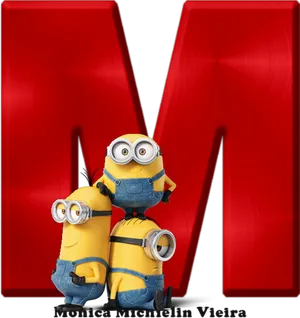 Minions With Letter M Background PNG Image