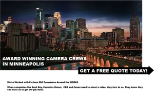 Minneapolis Skyline Camera Crew Advert PNG Image