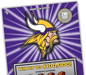 Minnesota Lottery Vikings Scratch Game PNG Image