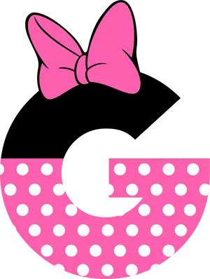 Minnie Inspired Letter G PNG Image