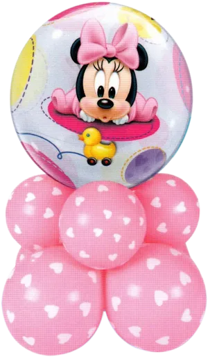 Minnie Mouse Balloon Decoration PNG Image