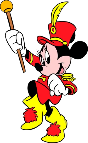 Minnie Mouse Bandmaster Cartoon PNG Image