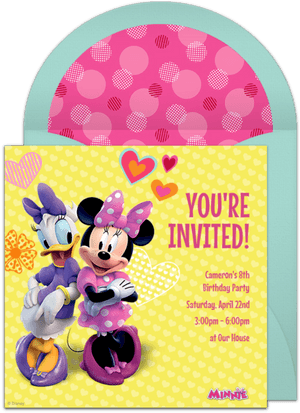 Minnie And Daisy Birthday Invitations, HD Png Download PNG image with transparent background
