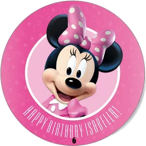 Minnie Mouse Birthday Plate Personalized PNG Image