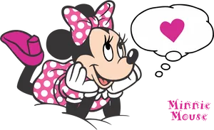 Minnie Mouse Dreamingof Love PNG Image