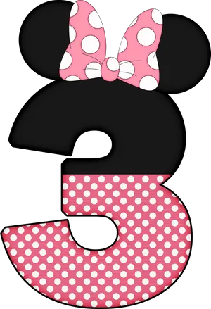 Minnie Mouse Iconic Bowand Dress Pattern PNG Image