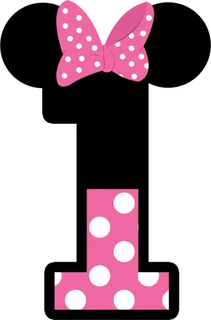 Minnie Mouse Inspired Letter I PNG Image