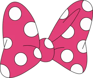 Minnie Mouse Pink Polka Dot Bow PNG Image