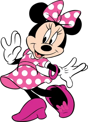 Minnie Mouse Pink Polka Dots PNG Image