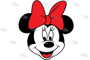 Minnie Mouse Red Bow Graphic PNG Image