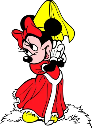 Minnie Mouse Red Dress Vector PNG Image