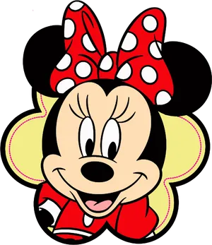 Minnie Mouse Red Polka Dot Bow PNG Image