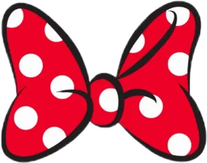 Minnie Mouse Red Polka Dot Bow PNG Image