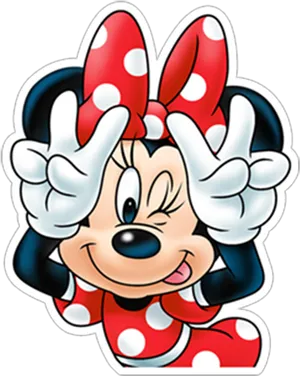 Minnie Mouse Winking Graphic PNG Image