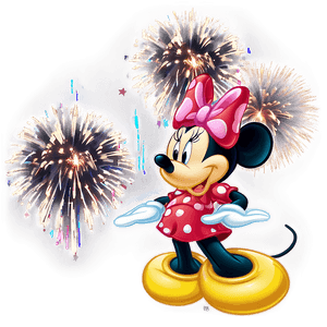 Minnie Mouse with Fireworks PNG lmg23 PNG image with transparent background