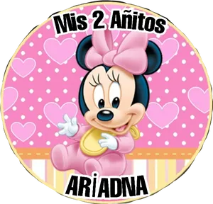 Minnie Mouse2nd Birthday Celebration PNG Image