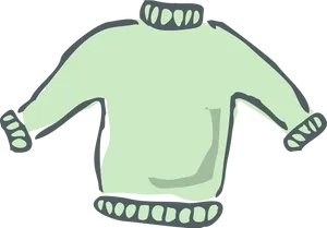Mint Green Turtleneck Sweater PNG Image